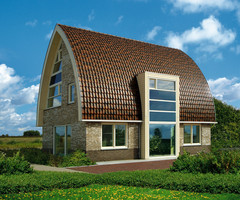 Nowoczesny dom z dachówki Piemont rustykalny